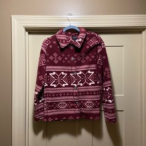 Fleece button down jacket